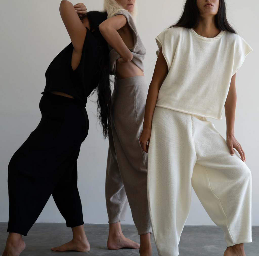 Elke Knit Volume Pant, Fawn
