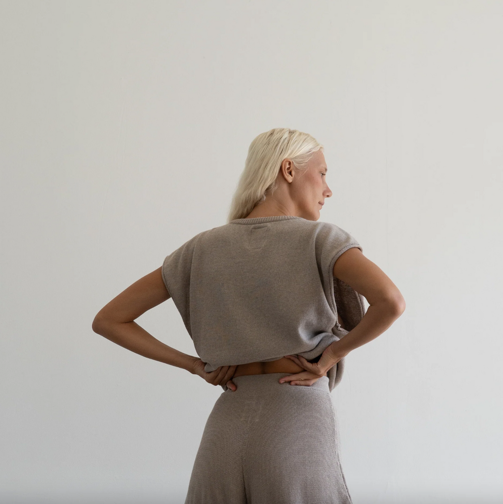 Nora Knit Vest, Fawn