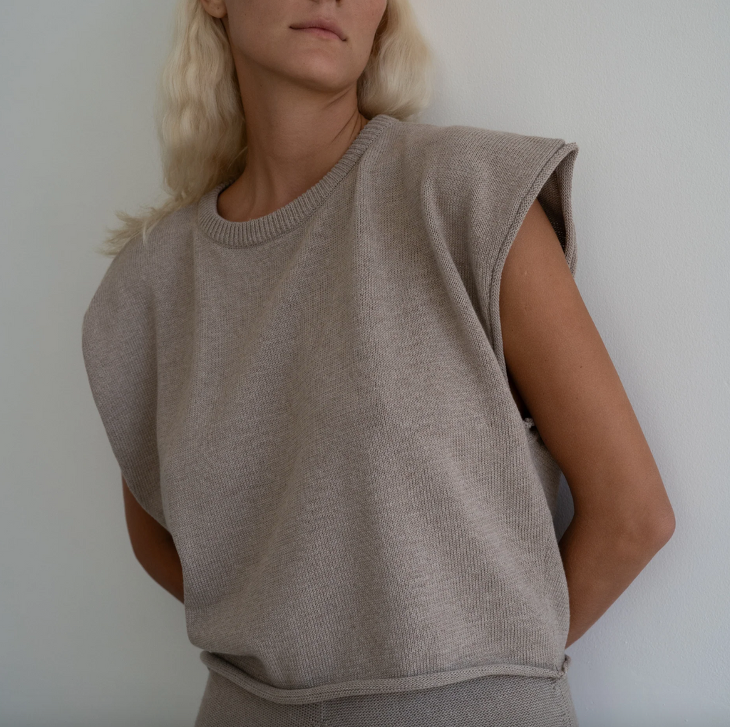 Nora Knit Vest, Fawn