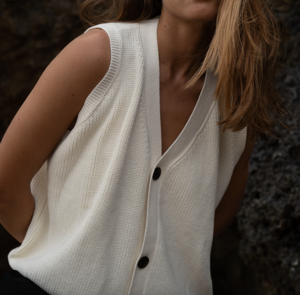 Arthur Knit Vest, Cream