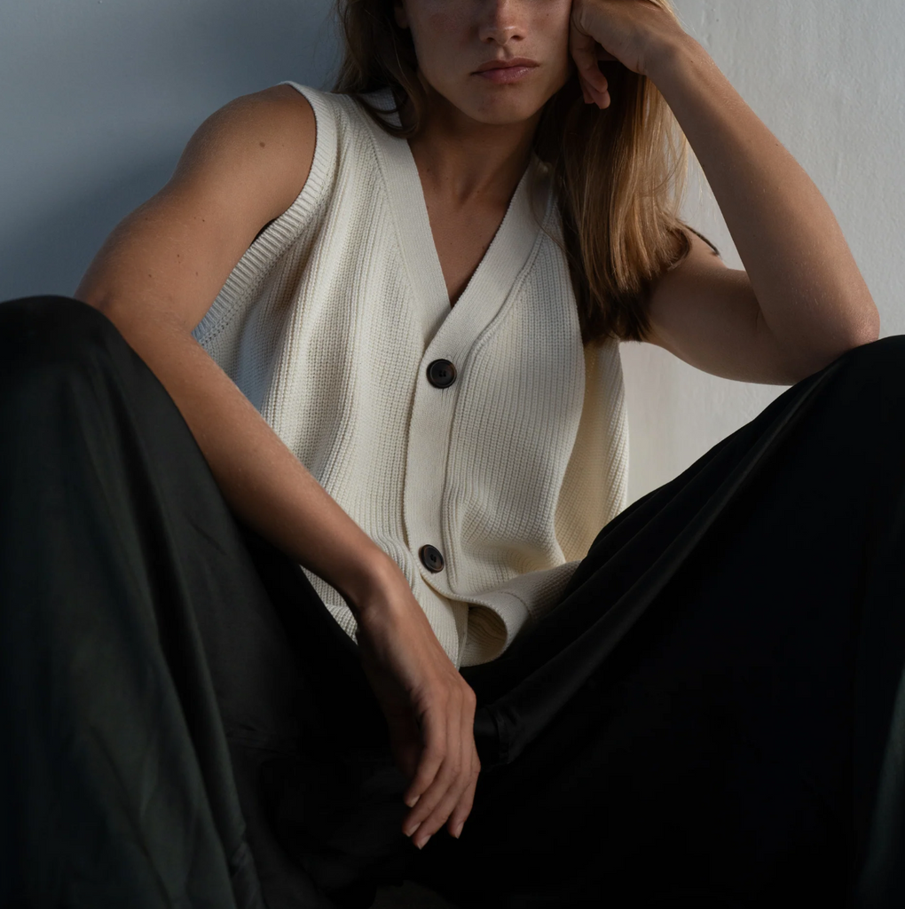 Arthur Knit Vest, Cream