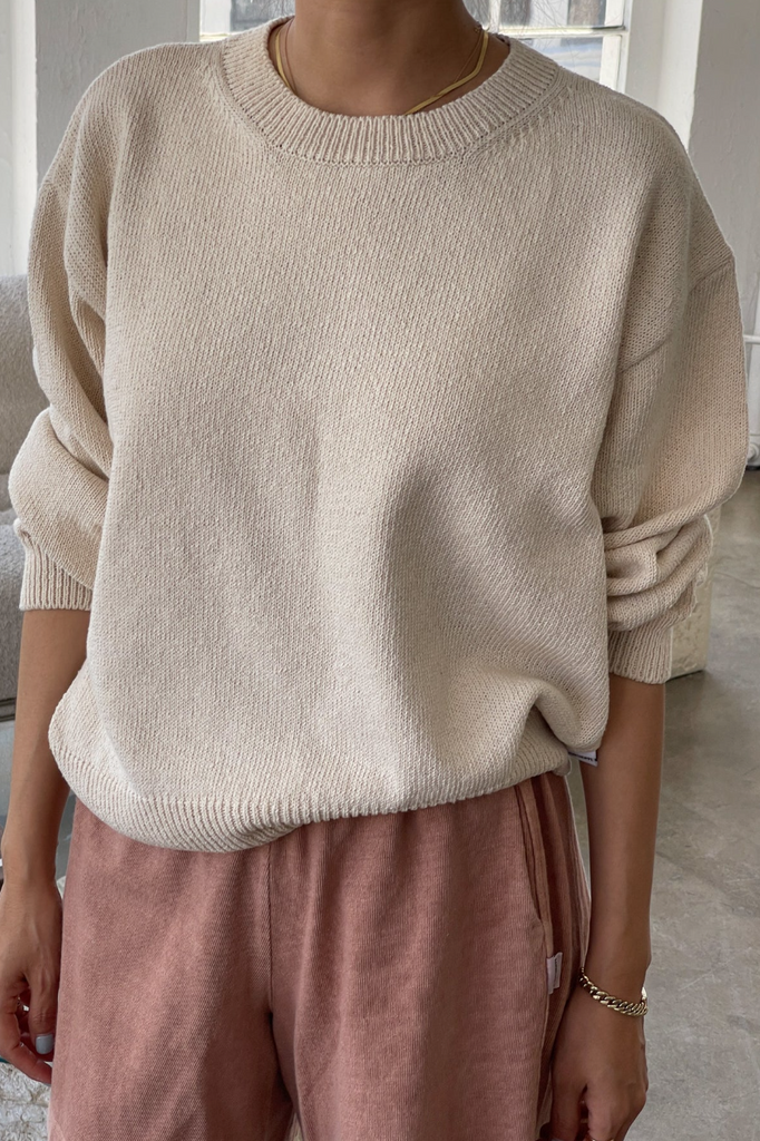 Milo Cotton Sweater, Naturel