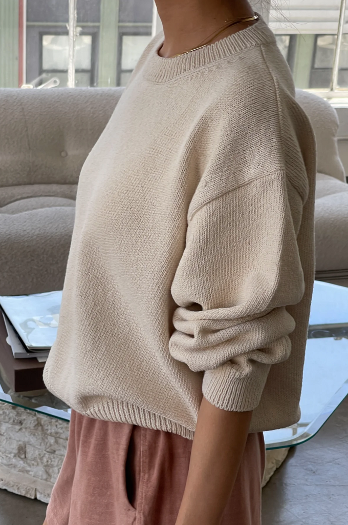 Milo Cotton Sweater, Naturel