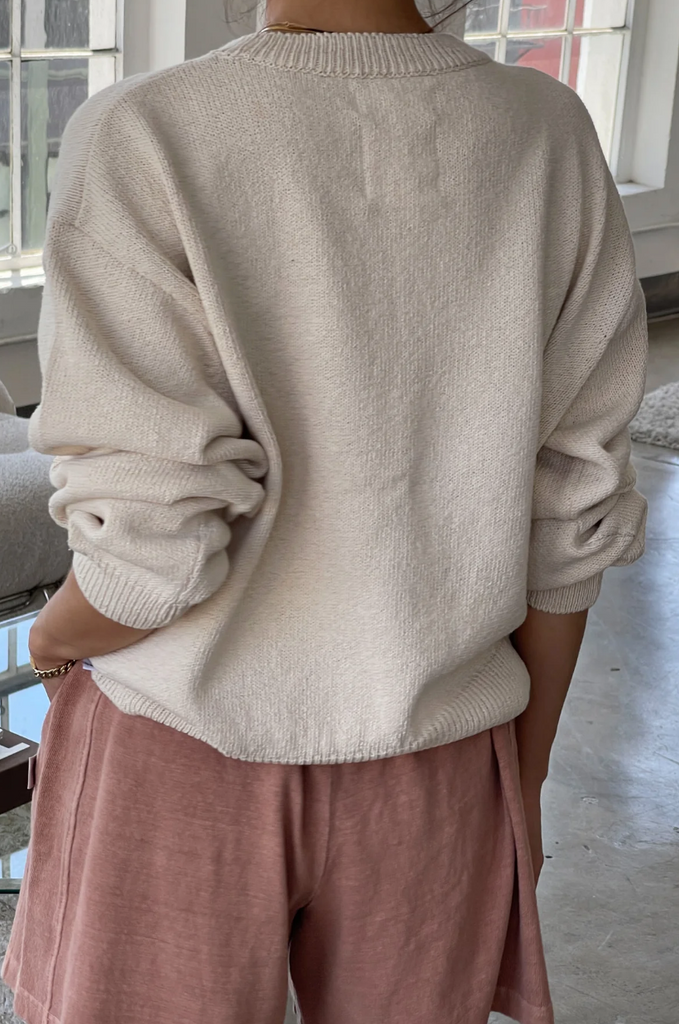 Milo Cotton Sweater, Naturel