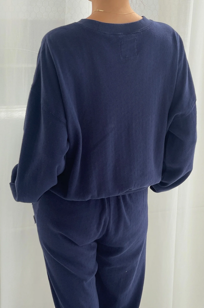 Pointelle Core Sweatshirt, Navy