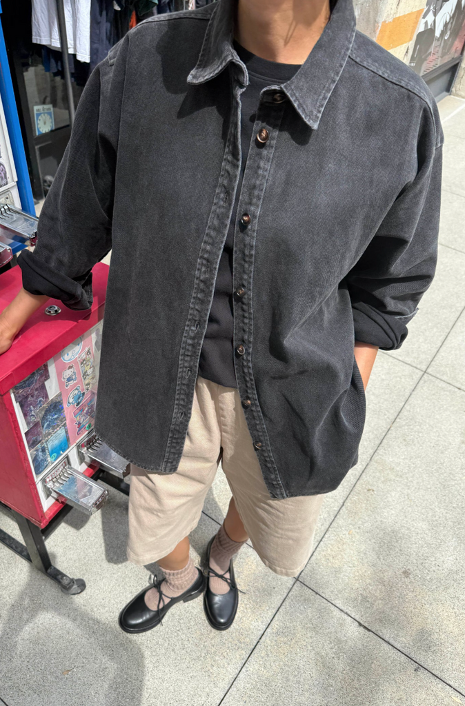 Theo Heavy Denim Jacket, Black Denim