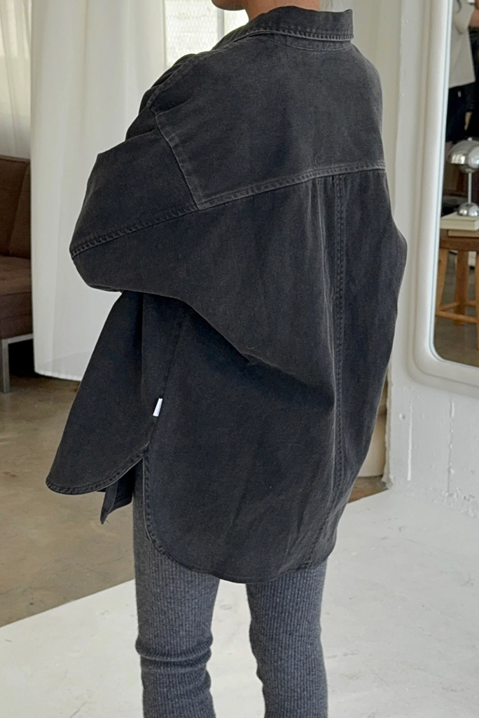 Theo Heavy Denim Jacket, Black Denim