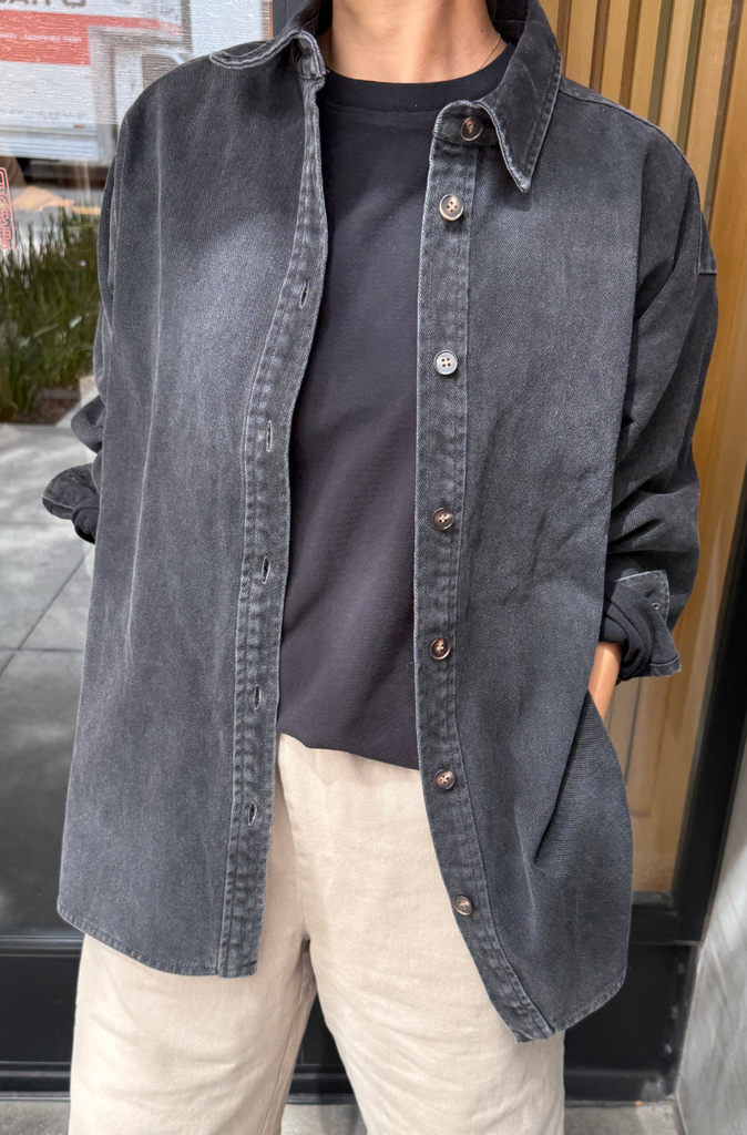 Theo Heavy Denim Jacket, Black Denim