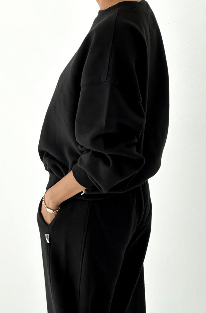 French Terry Core Sweatshirt, Black