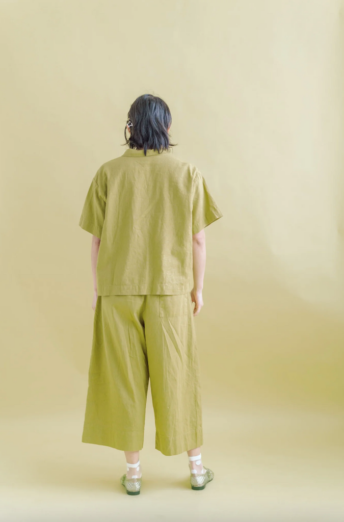 Mid Easy Pant, Chartreuse Linen