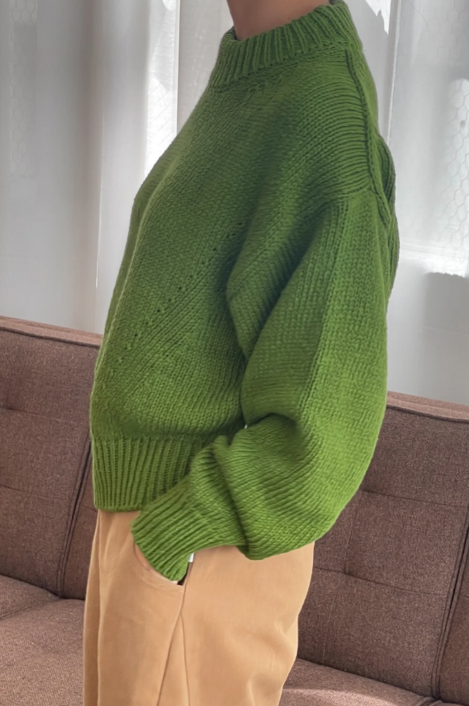 Zoe Cotton Sweater, Avocado