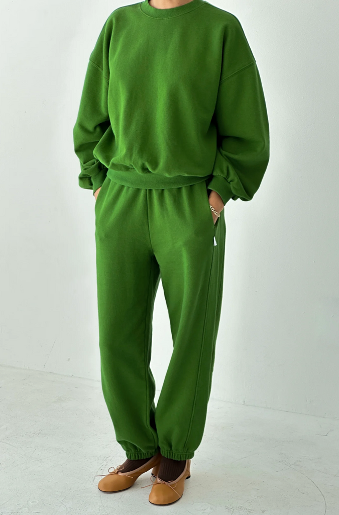 French Terry Balloon Pants, Avocado