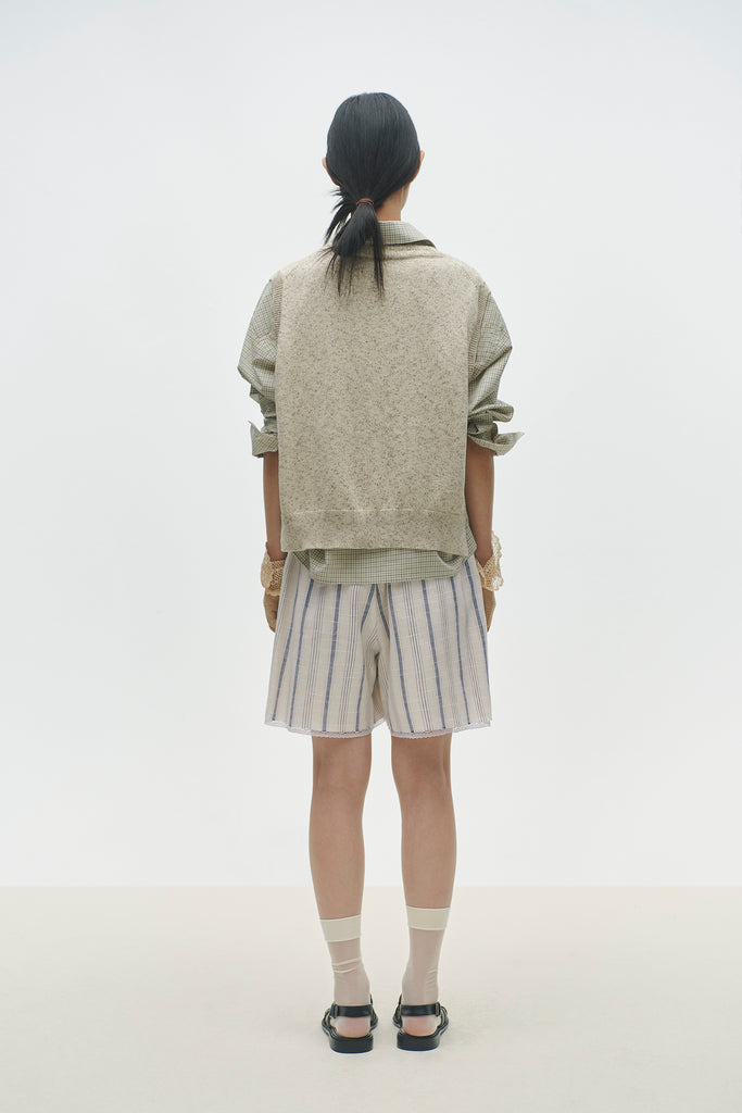 Flecked Cotton Waistcoat, Natural