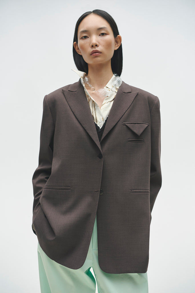 Tailored Blazer, Deep Taupe