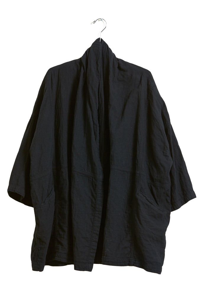 Haori Coat, Black, Cotton