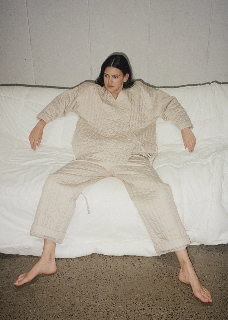 The Curved Quilt Jacket, Fawn