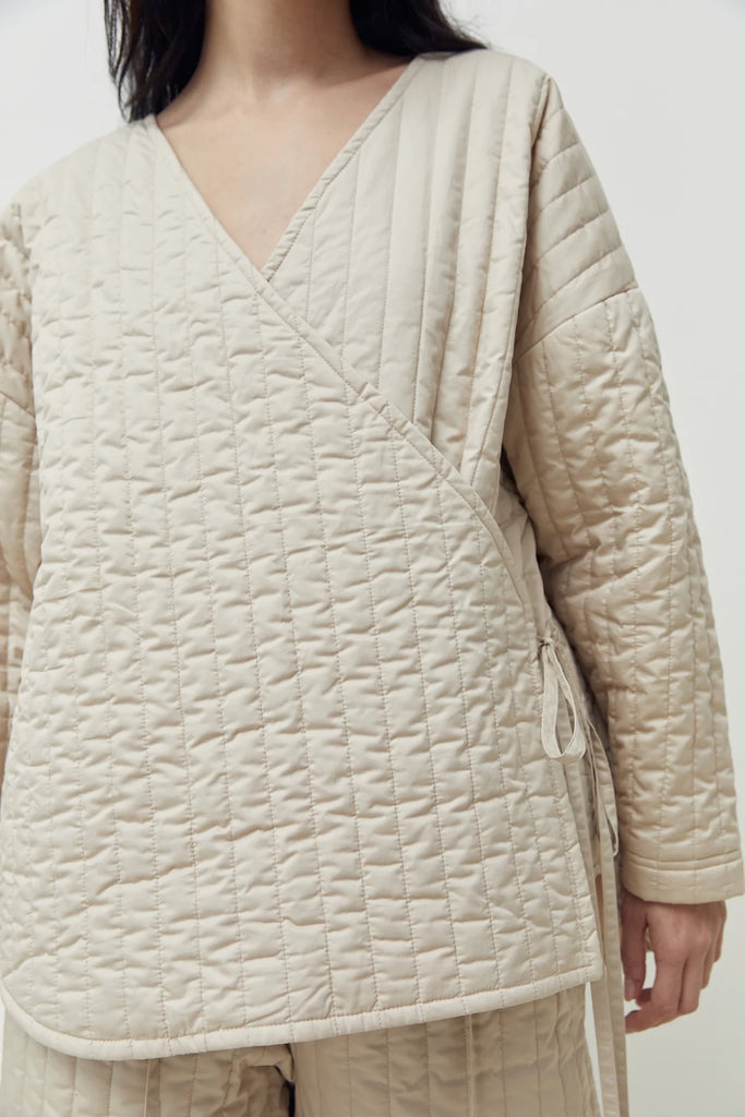The Curved Quilt Jacket, Fawn
