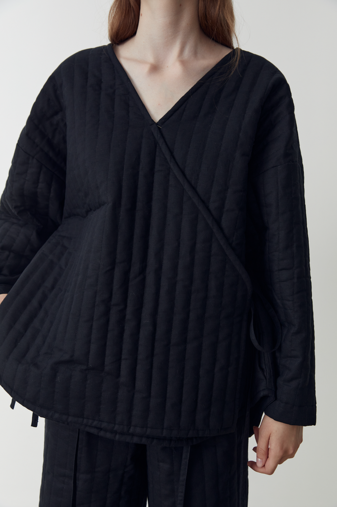 The Curved Quilt Jacket, Black
