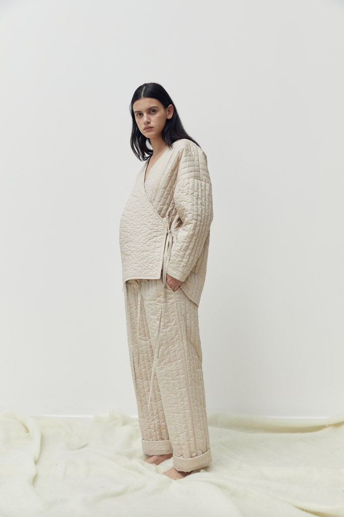 The Curved Quilt Jacket, Fawn