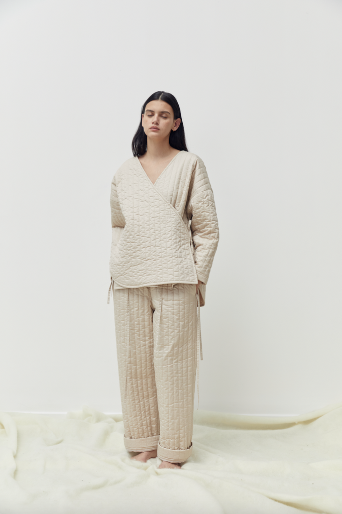 The Curved Quilt Jacket, Fawn