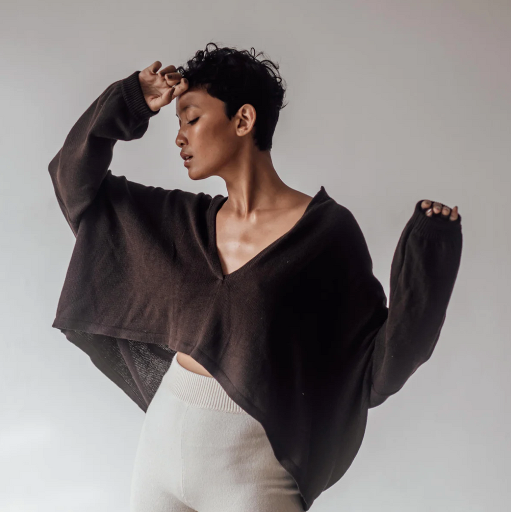 Lotte Knit Top, Chocolate