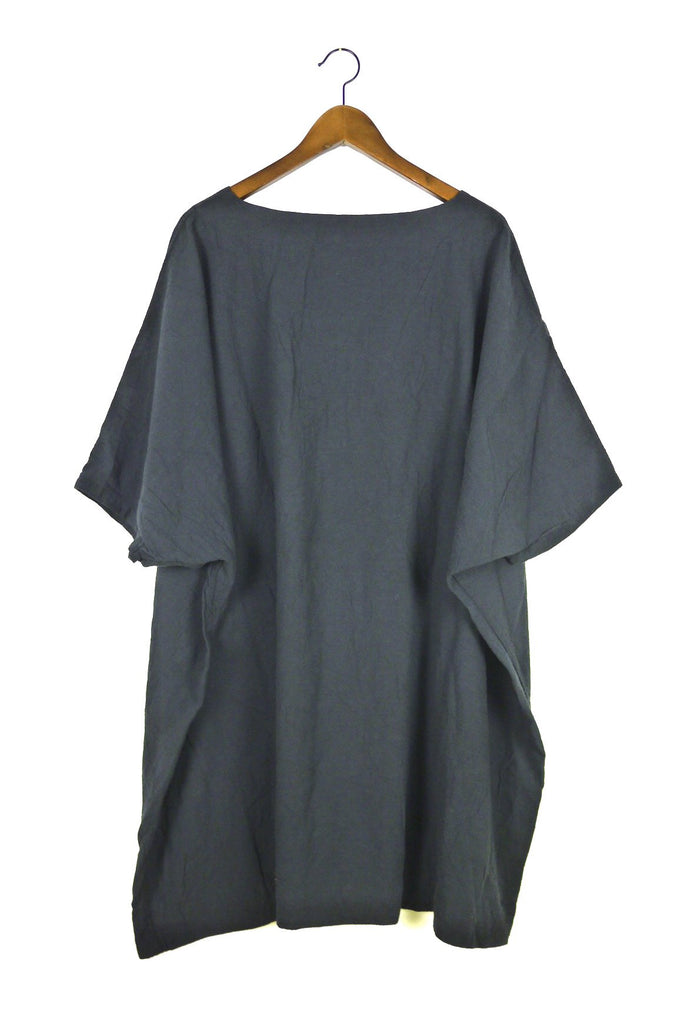 Charcoal Coarse Cotton Box Dress