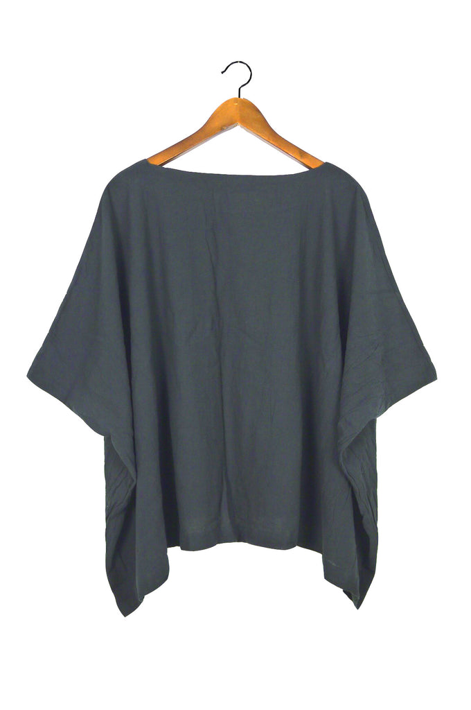 Charcoal Coarse Cotton Cube Top