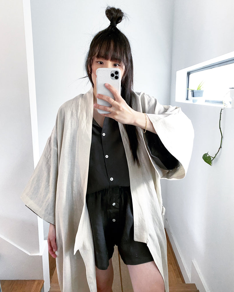 The 02 Robe, Clove Linen