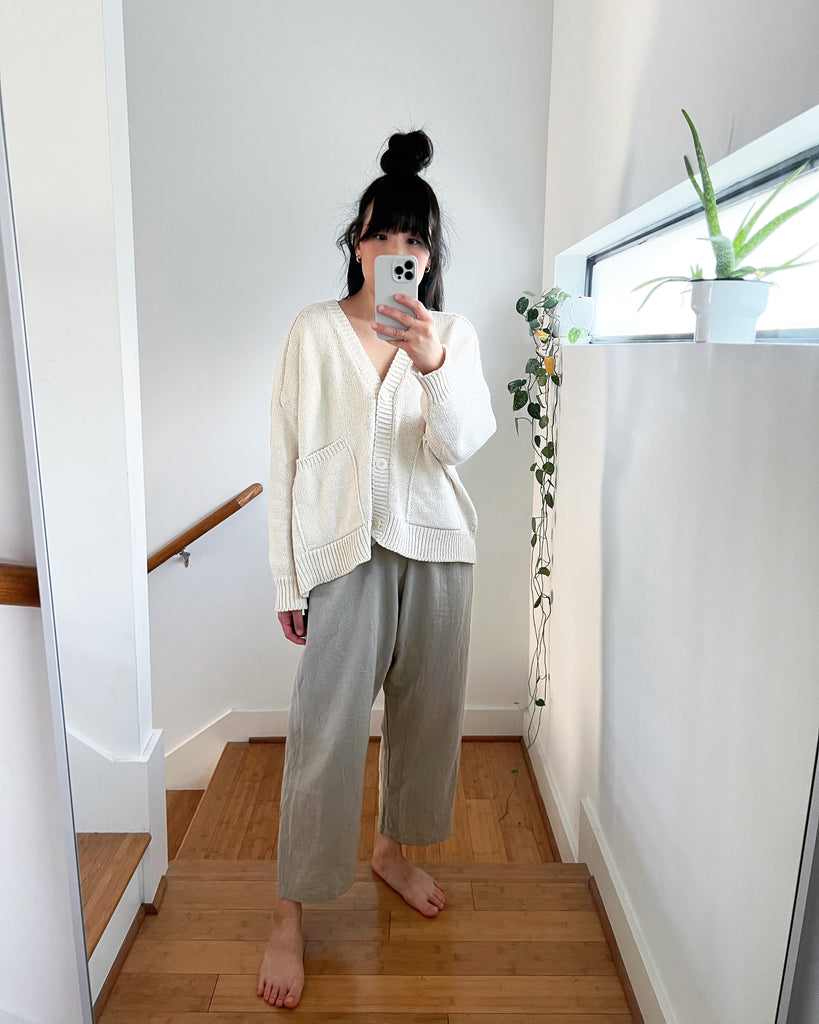 Oatmeal Coarse Cotton Pants