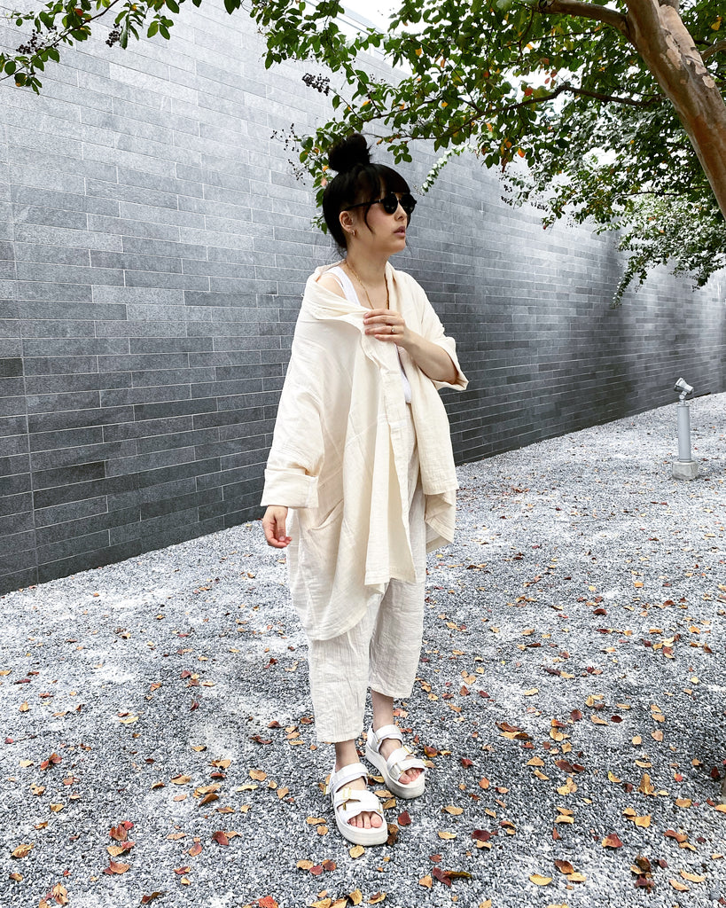 Kiko Pant, Kinari, Wrinkled Cotton