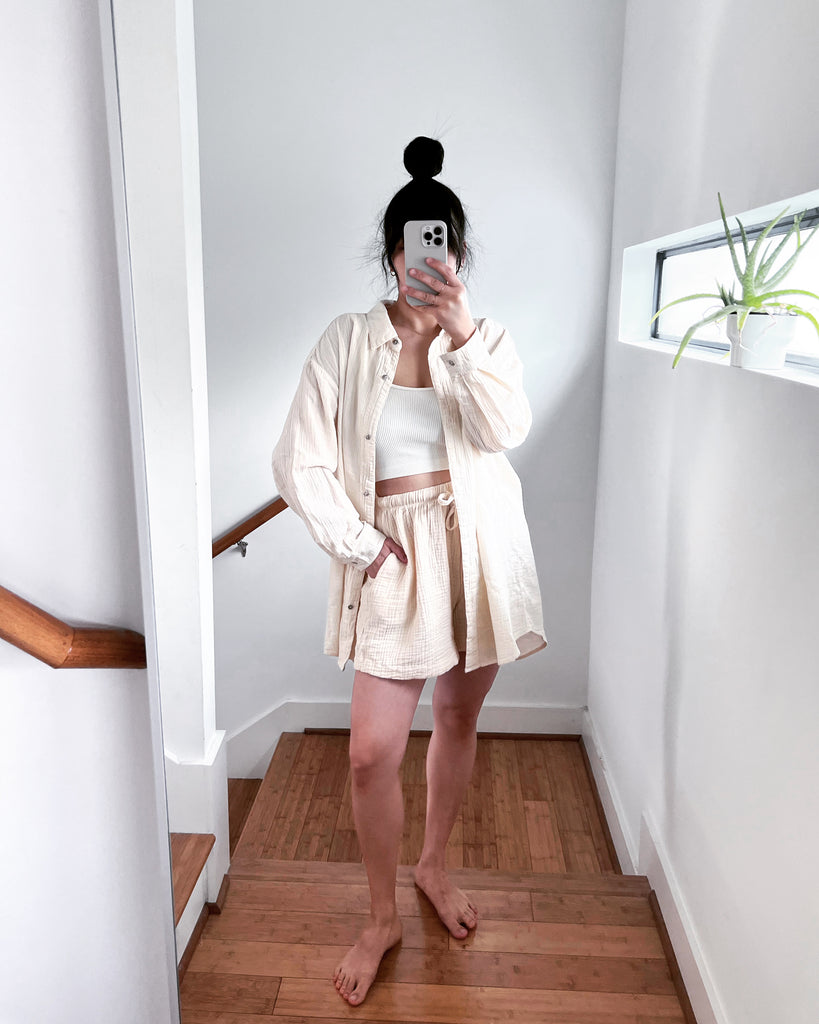 Oversized Overlay, Kinari, Wrinkled Cotton