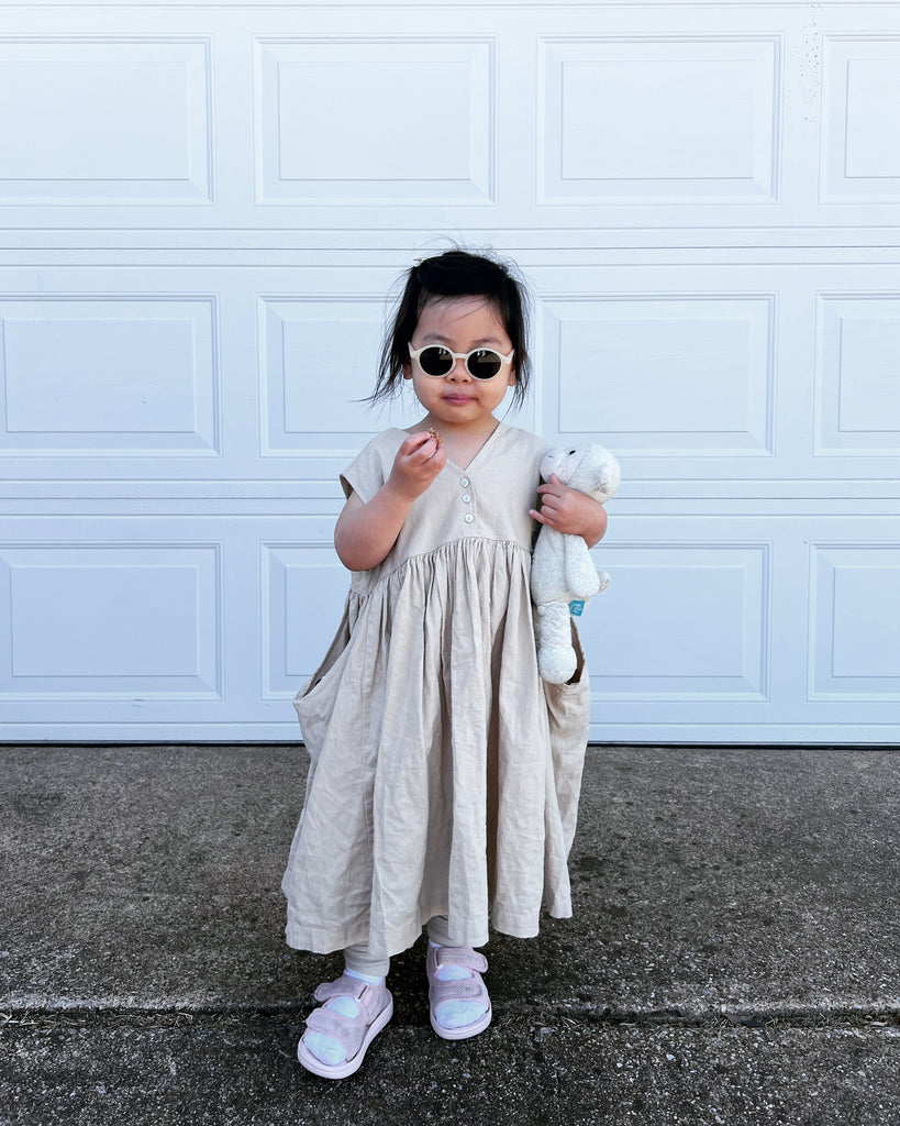 Camille Linen Dress, Beige