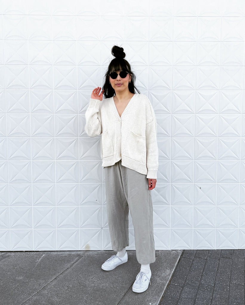 Oatmeal Coarse Cotton Pants