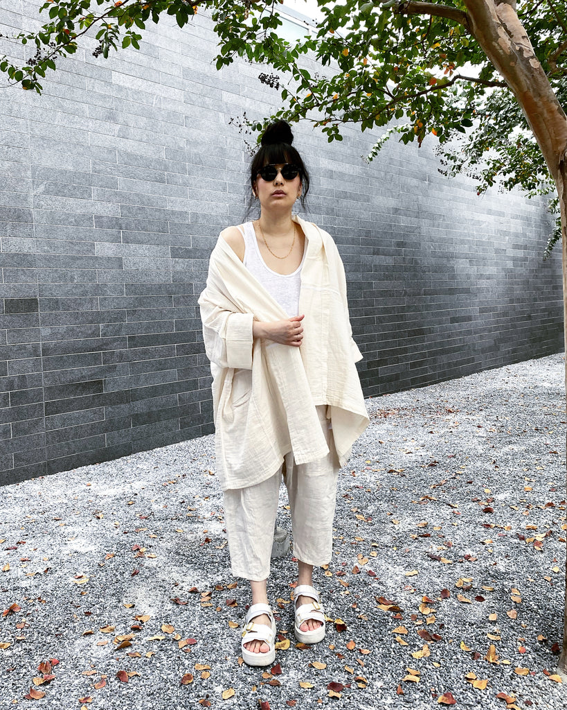 Kiko Pant, Kinari, Wrinkled Cotton